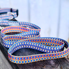 geometric dog collar and dog leash