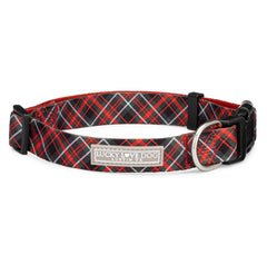 cute classic holiday plaid dog collar