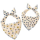 reversible dog bandana with suns and stars