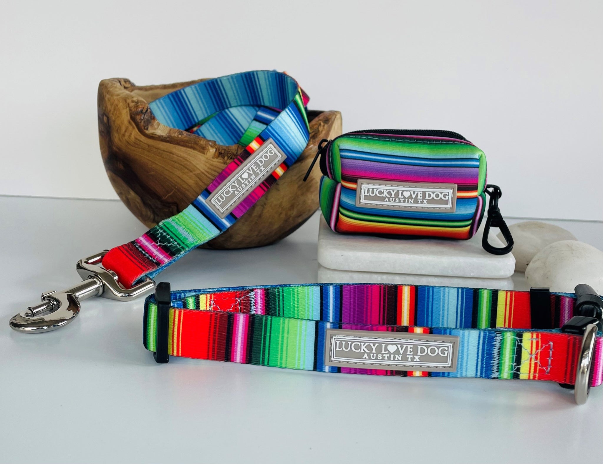 Shop Nacho Dog Collar: Fiesta Stripes & Rescue Spirit – LuckyLoveDog