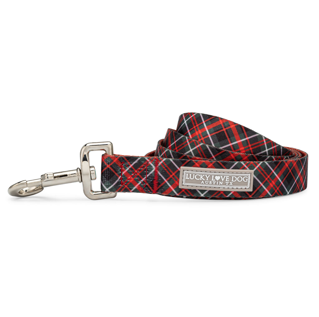 cute classic green and red holiday dog leash