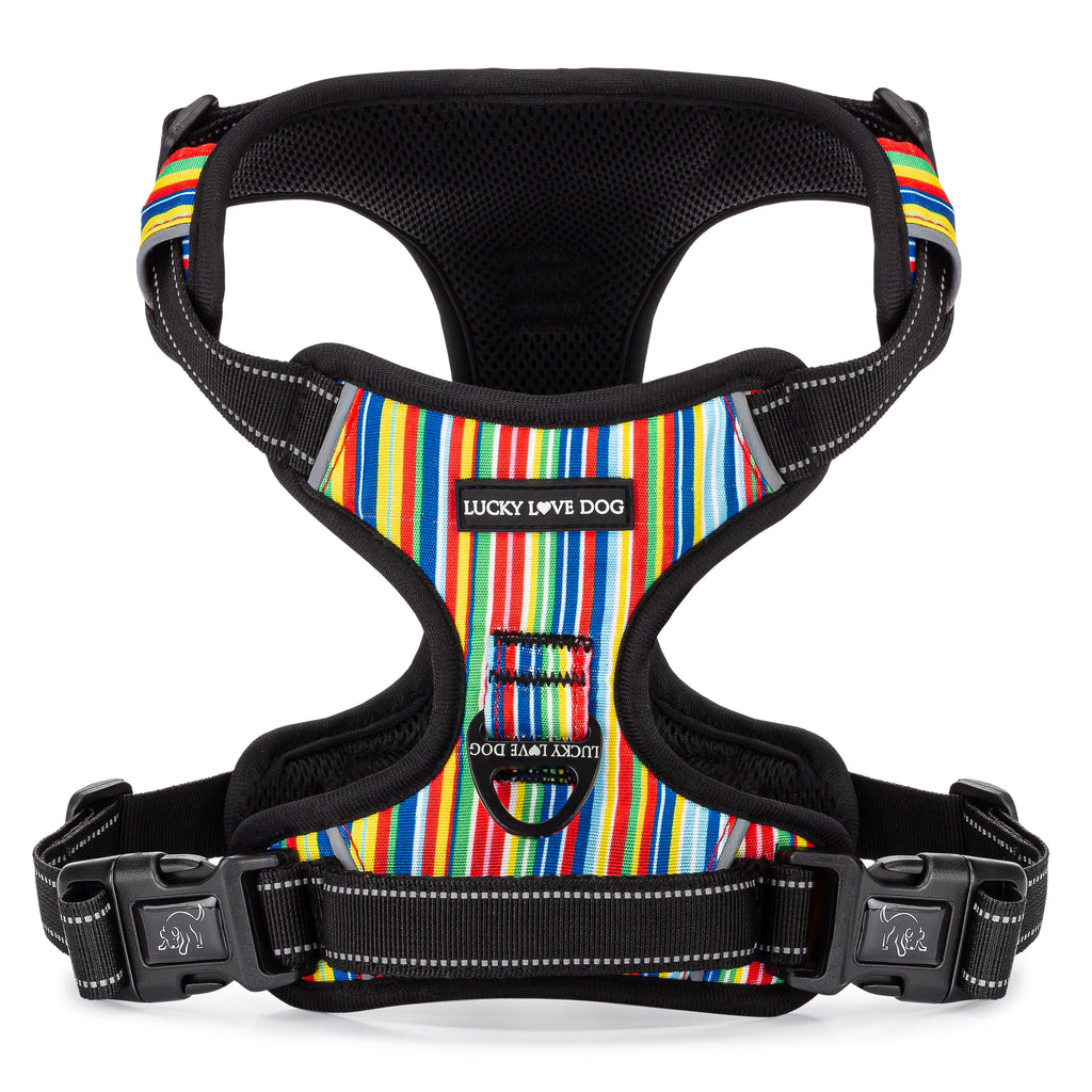 rainbow stripe easy walker harness front