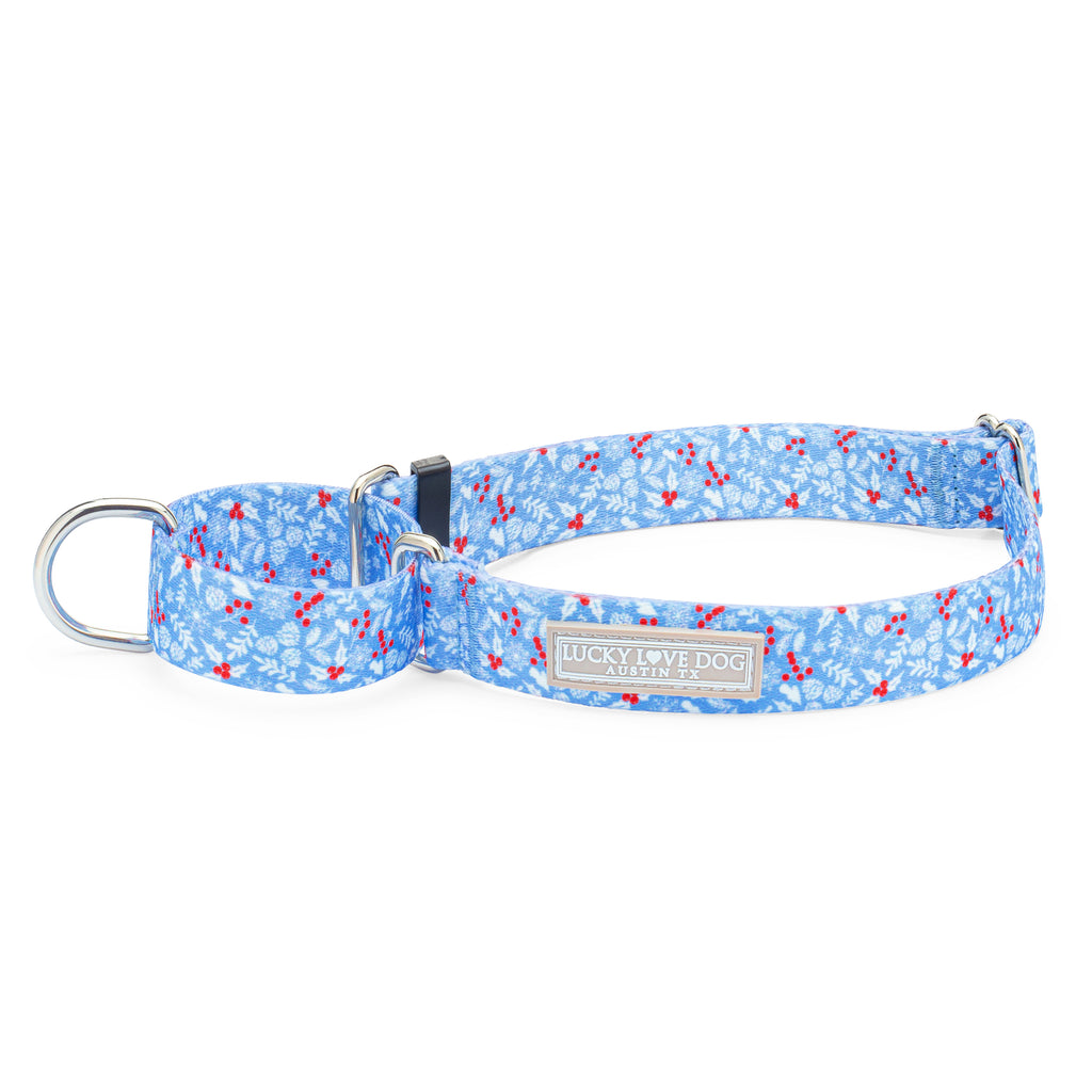 holly berries winter floral botanicals cute martingale collar